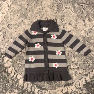 Hanna Andersson Size 90 Striped/Flower Sweater 3T